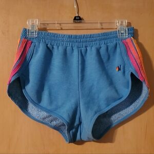 Aviator Nation 5 Stripe Jogger Shorts - Blue XS